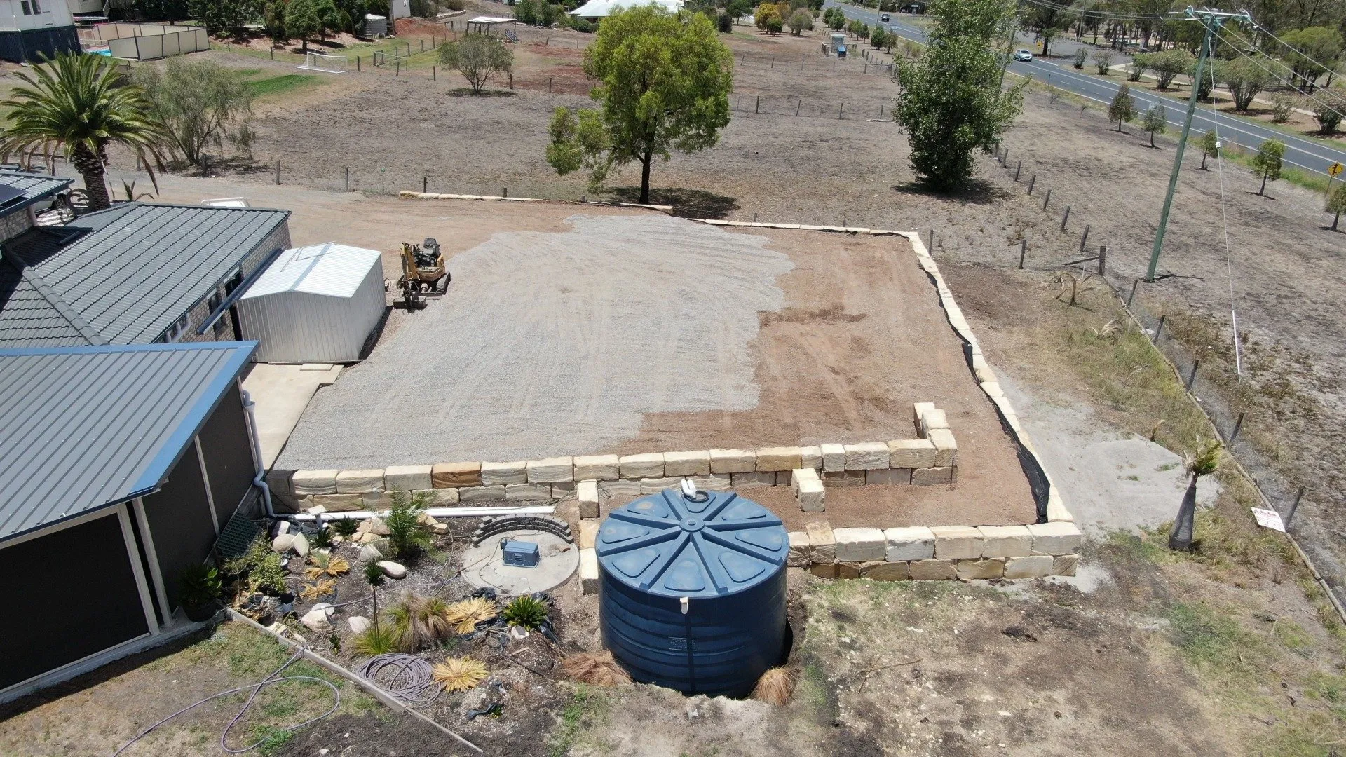 Sandstone block retaining wall by RAH